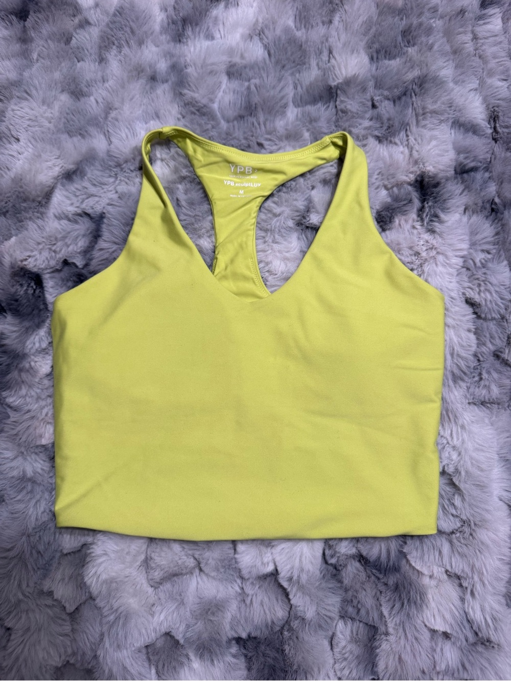 Abercrombie & Fitch Neon Lime Racerback Crop Tank